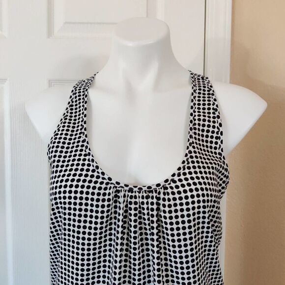 Vince Camuto polka dot zip back sleeveless top S - Picture 3 of 9
